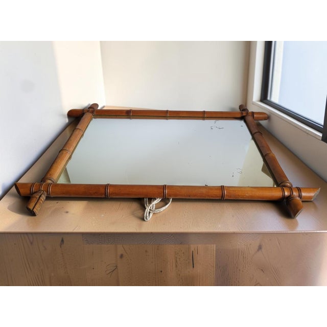 20th Century Mirror in Turned Wood in the style of Bamboo, 1890s For Sale - Image 6 of 7