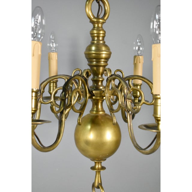 Gold Antique Dutch Bronze Chandelier, 1890s For Sale - Image 8 of 15