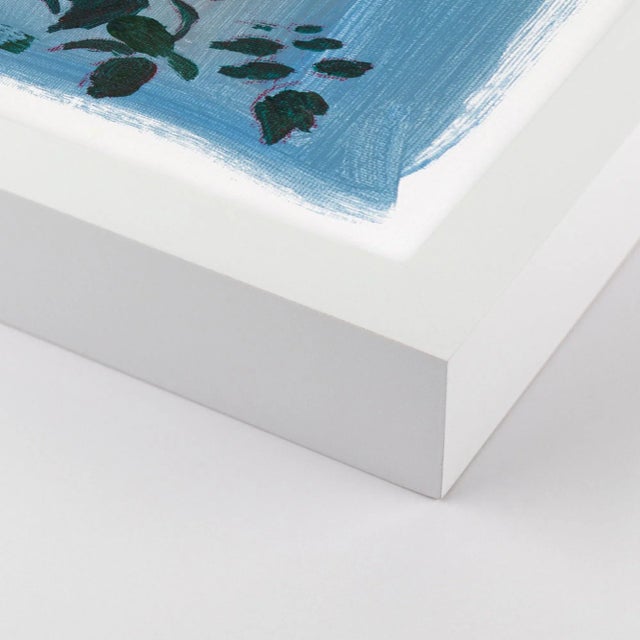 Contemporary Blue Botanical Diptych by Lia Burke Libaire in White Frame, XS Art Print For Sale - Image 3 of 4