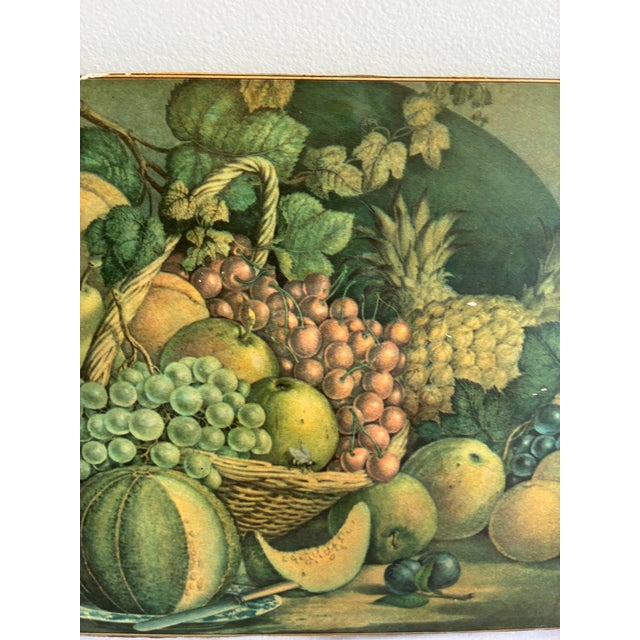 Vintage Still Life Fruit Print on Wood Panel For Sale - Image 4 of 10