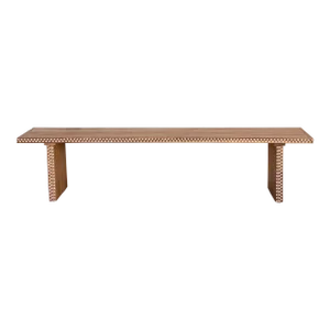 Reclaimed Teak Long Mother of Pearl Bench