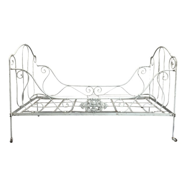 French Wrought Iron Daybed, 1890s For Sale