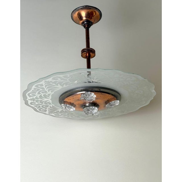 Art Deco Chandelier from Ezan, 1930s For Sale - Image 6 of 16