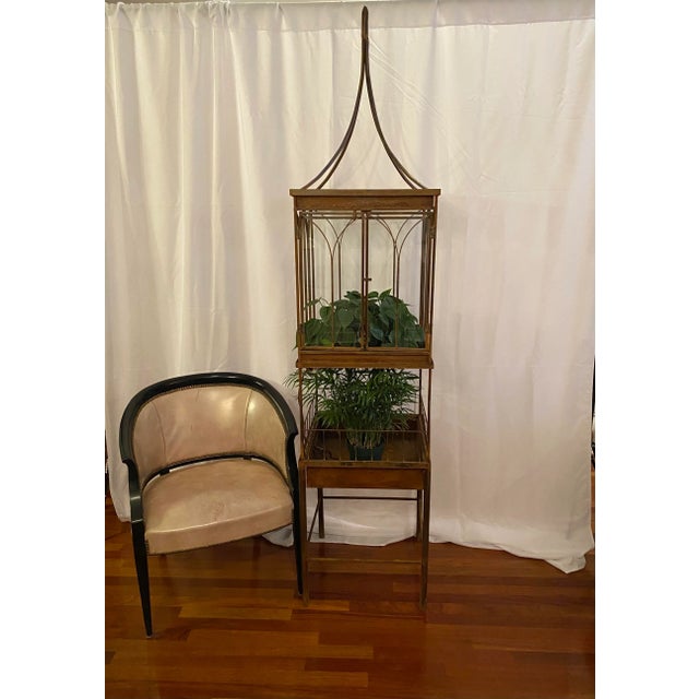 Victorian Antique Victorian Wrought Iron Wardian Terrarium Plant Case Stand For Sale - Image 3 of 13