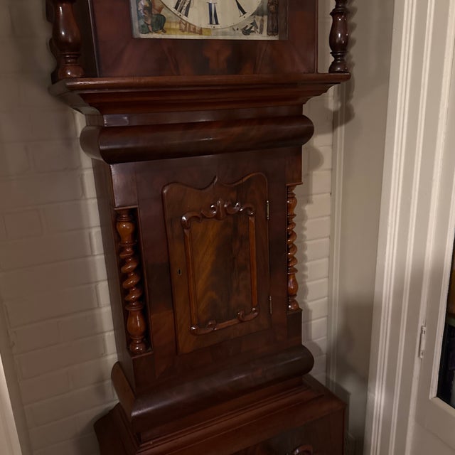 Victorian Victorian Mahogany Barley Twist Grandfather Clock For Sale - Image 3 of 12