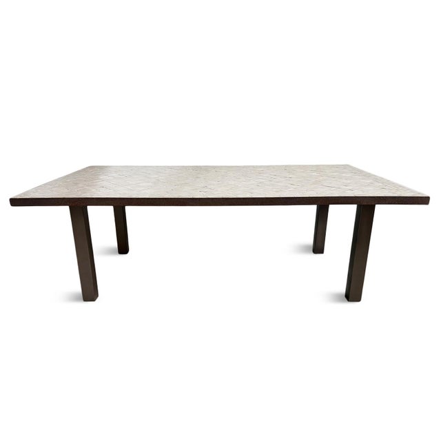2020s Beige Omni Pattern Mosaic Outdoor Coffee Table For Sale - Image 5 of 8