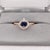 Trillion 6x4.5mm Ceylon Sapphire Ring W Earth Mined Diamonds in Solid 14k Gold, Size 6.75 For Sale - Image 9 of 12