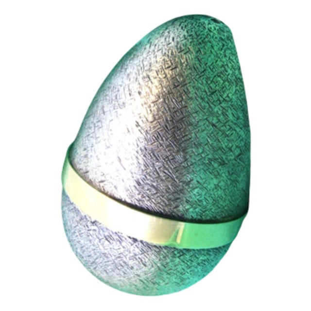 Brushed Silver Gilt Egg with Clown and Circus Dog in the style of Fabergé For Sale