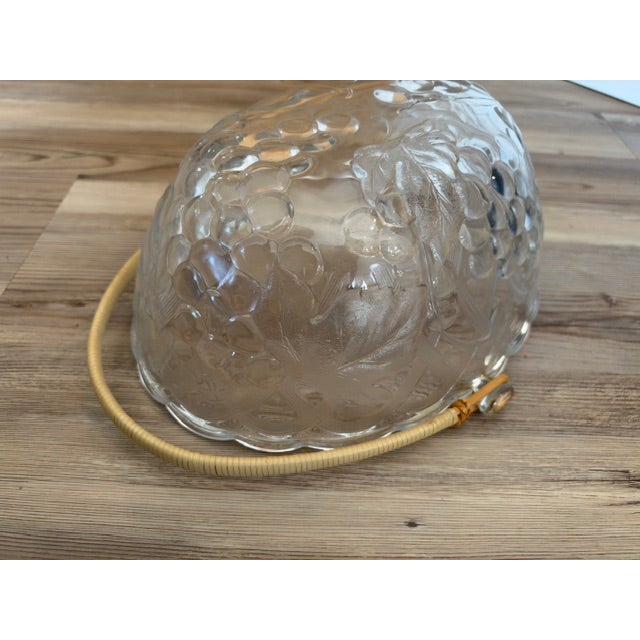 Mid-Century Modern Vintage Clear Pressed Glass Fruit Basket Bowl For Sale - Image 3 of 11