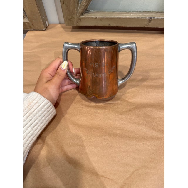1910s Double-Handed Copper Trophy Cup For Sale - Image 4 of 6