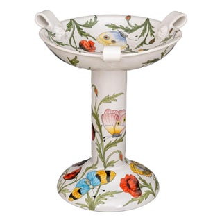 Italian Deruta Maiolica Bird Bath For Sale
