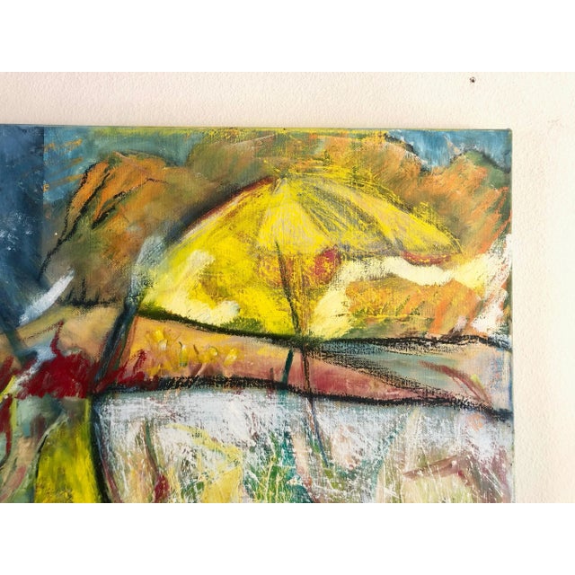 Textile Mid 20th Century Abstract Painting on Canvas For Sale - Image 7 of 9