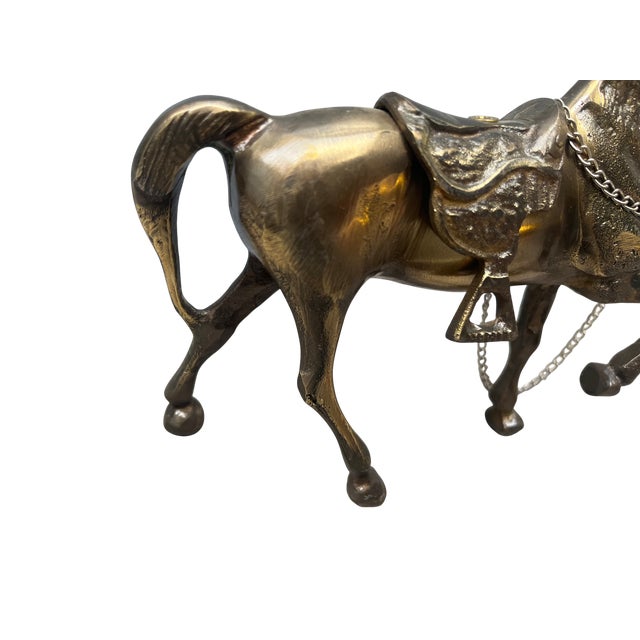 Goldenrod Vintage Brass Horse Figurine For Sale - Image 8 of 9