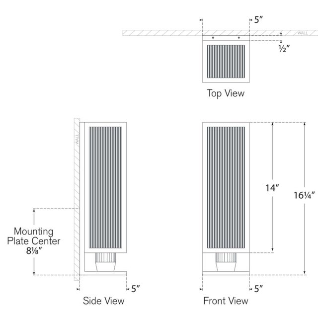 Modern Barbara Barry for Visual Comfort Signature York 16" Single Box Sconce in Polished Nickel with Clear Ribbed Glass For Sale - Image 3 of 5