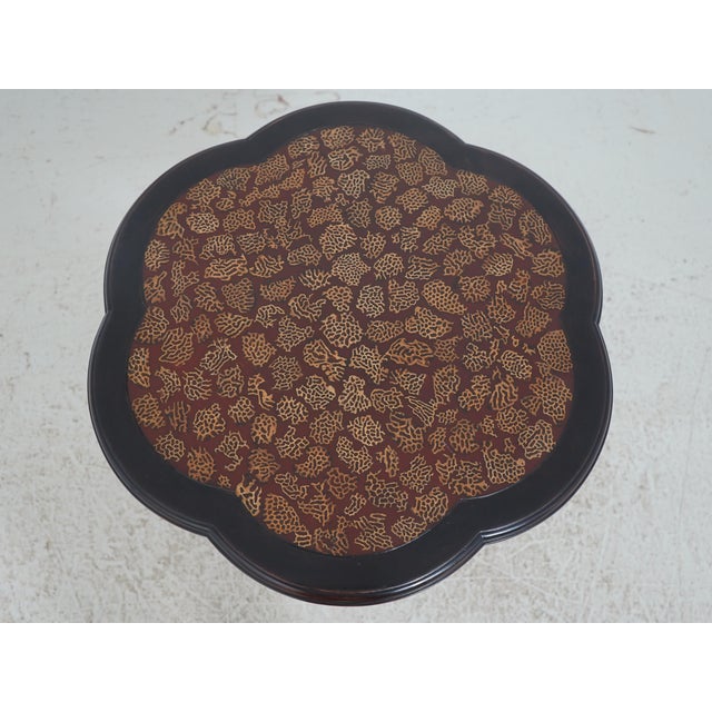 Traditional Maitland Smith Clover Decorated Top Occasional Lamp Table For Sale - Image 3 of 13