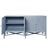 Worlds Away Matthew Izzo Home Eleanor Light Blue Four Door Rattan and Rope Credenza For Sale - Image 4 of 9