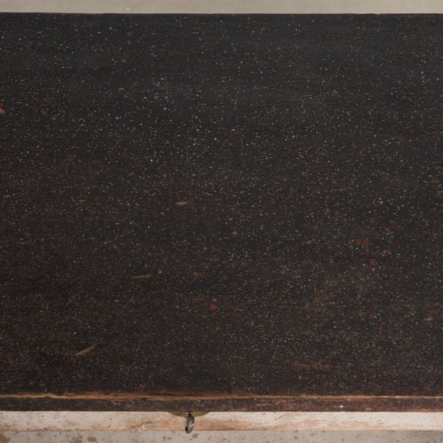 19th Century Swedish Gustavian Gray and Black Painted Console Table With Drawer For Sale - Image 6 of 16