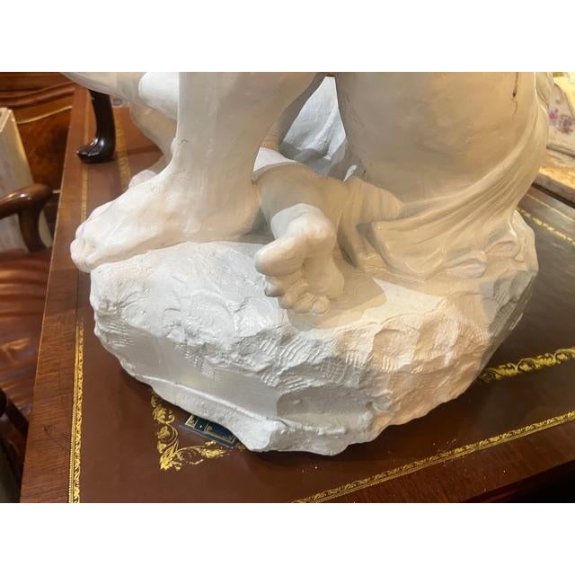 Glass 1970s Large Stone Nude Man Holding a Crystal Ball. For Sale - Image 7 of 8