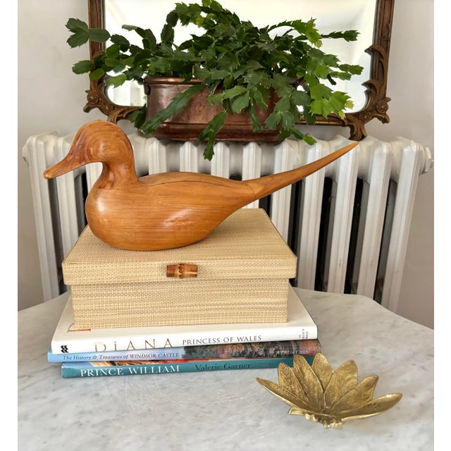 Fine hand-carved wooden long-tail duck decoy. Lightly signed and dated 1971 by maker; the name is illegible. Please see...