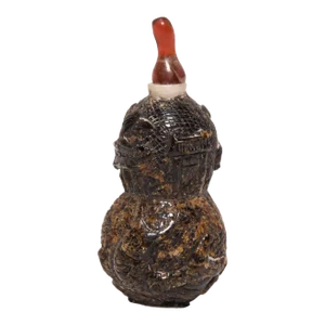 Early 20th Century Double Gourd Root Amber Snuff Bottle