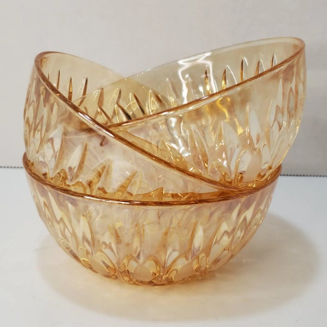 Mid Century Indiana Mt. Vernon Glass Salad Bowls Set of 3