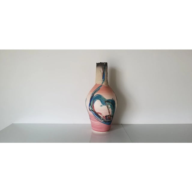 1990 Vintage Pettigrew Hand Painted Southwestern Pottery Vase For Sale - Image 11 of 11