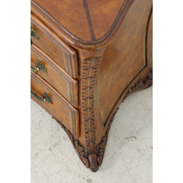 1980s Lineage Leather Wrapped Continental 3 Drawer Chest Dresser For Sale - Image 5 of 12