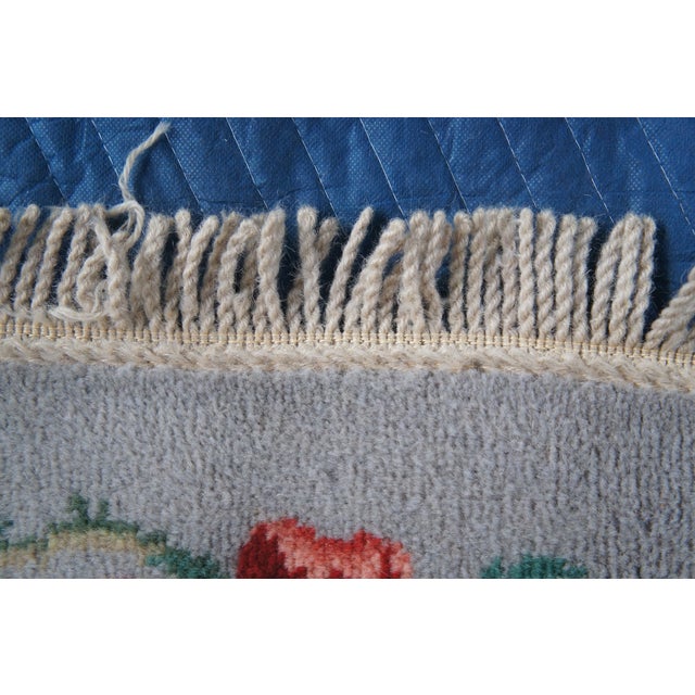 Karastan Decorette Poppy Moderne Floral Oval Area Rug Mat 45" For Sale - Image 6 of 12