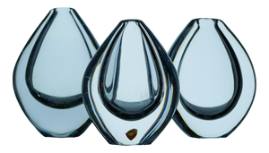 Crystal Lucid Drop Glass Vases by Sven Palmqvist for Orrefors, Sweden, 1950s, Set of 3