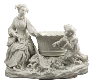Large French Soft-Paste Chinoiserie Figure Group, 1750s-1760s