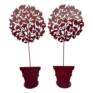 Tree-Shaped Decorations in Iron, Set of 2 For Sale