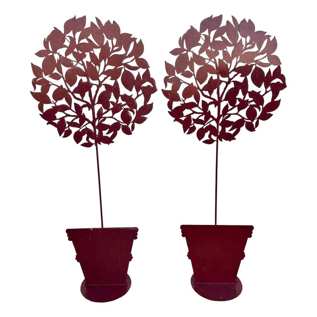 Tree-Shaped Decorations in Iron, Set of 2 For Sale
