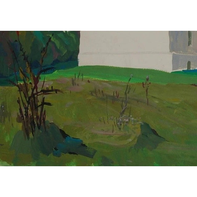 1960s Vintage Sedniv Fortress Oil Painting, Ukrainian Art, 1969 51-73 For Sale - Image 5 of 6