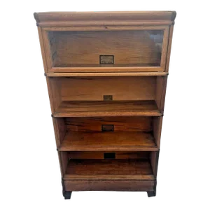 Early 20th Century Globe Wernicke Bookcase Lawyer Barrister Storage Case Four Stacking Shelves