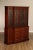 High Quality American Made Inlaid Mahogany Breakfront China Cabinet with Four Glazed Doors Opening to Lighted Interior and...