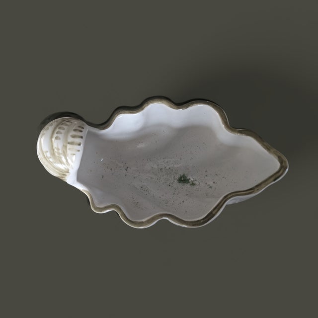 Vintage Italian Neoclassical Nautilus Shell Ceramic Planter For Sale In Charlotte - Image 6 of 15