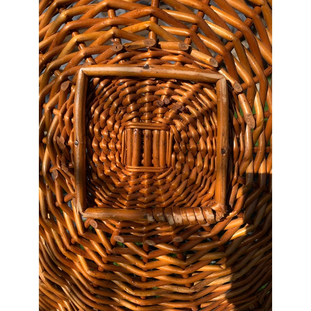 Vintage French Flower Gathering Harvest Basket For Sale In Seattle - Image 6 of 9