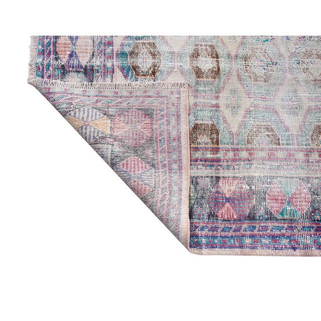 Mid 20th Century Large Distressed Turkish Oushak Rug For Sale - Image 5 of 6