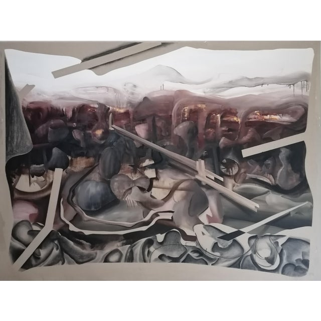 Plastic Stefano Mazzolini, Tube, 2020s, Mixed Media on Canvas For Sale - Image 7 of 7