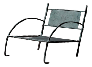 Handcrafted Hammered Wrought Iron Lounge Chair, France, 1960s