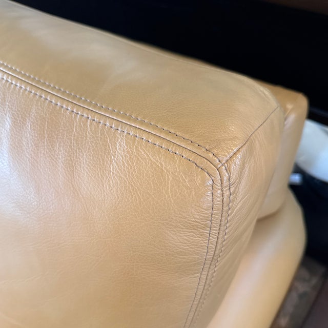 Camel Ethan Allen Conor Leather Sofa, Camel For Sale - Image 8 of 12