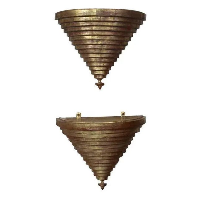 Pair of Venetian Style Giltwood Wall Brackets For Sale - Image 11 of 11