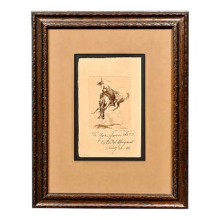 Edward Borein-Who Wins?-Etching & Drypoint, 1931 7x Ranch Presentation Inscription For Sale