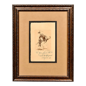 Edward Borein-Who Wins?-Etching & Drypoint, 1931 7x Ranch Presentation Inscription