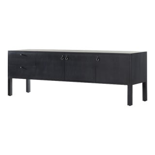 Four Hands Isador Media Console, Black Wash Poplar For Sale