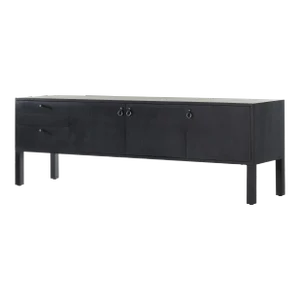 Four Hands Isador Media Console, Black Wash Poplar