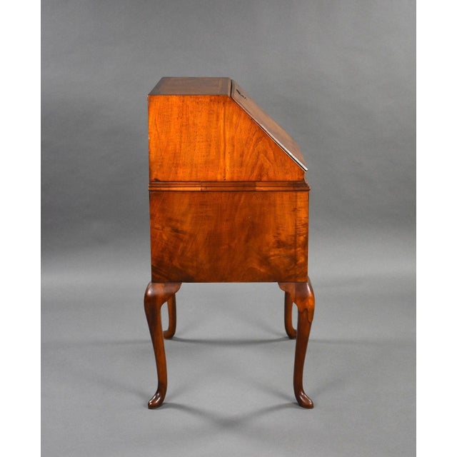 Queen Anne Walnut Bureau, 1930s For Sale - Image 9 of 11