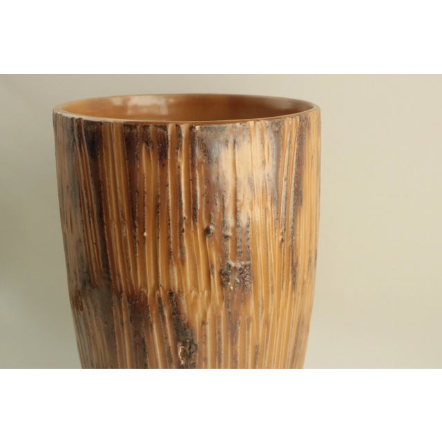 Mid-Century Japanese Artisan Stoneware Vase For Sale - Image 4 of 9