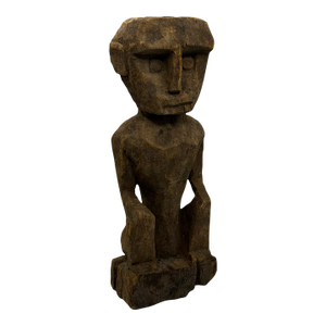 Vintage Nepalese Carved Wood Ancestor Guardian Sculpture — 11.5”