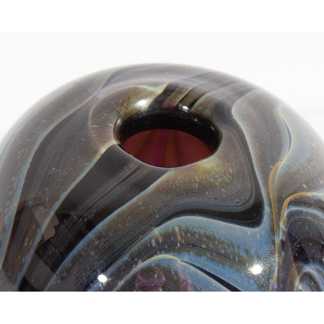 1970s Donald Carlson Signed 1973 Art Glass Vase For Sale - Image 5 of 10